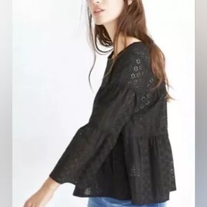 Madewell Eyelet Tiered Button Back Top